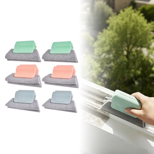 Magic Window Track Cleaner, 2026 New Window Groove Cleaning Brush Tools Set, Sliding Door Track Cleaner Hand-held Window Track Cleaner Brushes Tools for Window lides Gaps Tile Lines Shutter (6PCS) - color: 6pcs