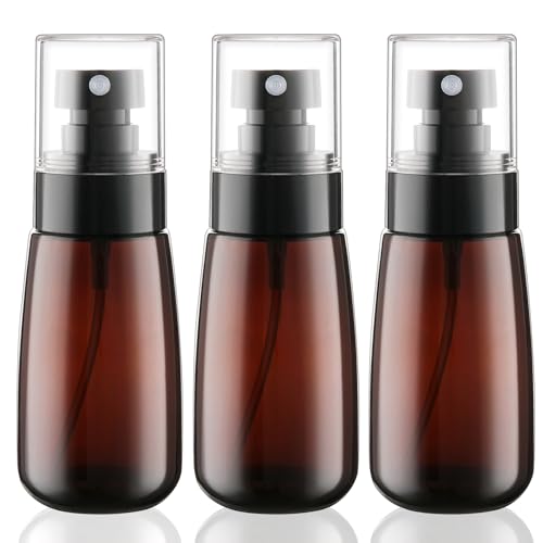 Cosywell Travel Spray Bottle 2oz 60ml 3 Pack TSA Approved Leak Proof Fine Mist Spray Bottles Empty Plastic Refillable Spray Bottle for Perfume Essential Oils Toners Rose Water Cosmetics（3Brown） - color: 3 Brown, size: 2 oz