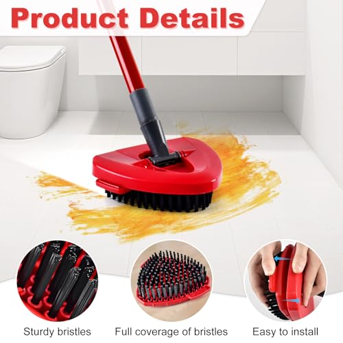 Scrubber Mop Head for Ocedar, Upgrade Scrub Brush for Ocedar, Spin Mop Scrub Brush Head for Oceda EasyWring 1-Tank, More Bristles Scrub Brush Attachment for Bathroom, Deck, Kitchen Floor Cleaning - size: Scrubber Mop Head-1Tank