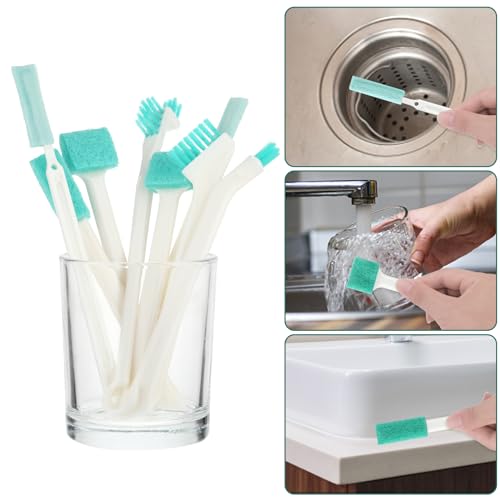Gjinxi 8Pcs Small Cleaning Brushes for Household, Detailed Cleaning Tool, Crevice Cleaning Tool Set, Detail Tiny Scrub Cleaner Brush for Window Groove Bottle Toilet Keyboard Car Small Space Gap Corner