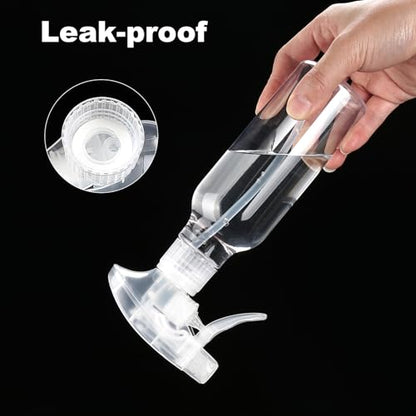 Cosywell Plastic Spray Bottles 8.8oz/260ml 2 Pack Empty Spray Bottle for Cleaning Mist/Stream Heavy Duty Water Spraying Bottle for Cooking Solutions Essential Oils Hair Care(Clear) - color: A-Clear