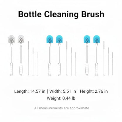 Long Handle Bottle Cleaning Brush for Narrow Neck Containers, Durable Nylon Bristles, Blue - size: 14.57 x 5.51 x 2.76 in