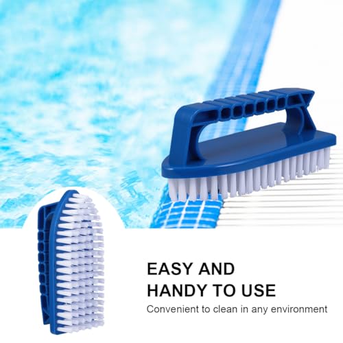 SEWACC Heavy Duty Handheld Scrub Brush for Pool Bathroom Kitchen with Non-Slip Handle Stiff Bristles for Cleaning Tiles Corners Floors and Grime Removal