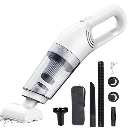 Powerful Handheld Vacuum, Pet Cleaner, 5000pa USB Vacuums with Rechargeable, Cordless Suction Vacuum, Removal with Compact Design, Pet for Car and Home Sturdy Materials - color: White