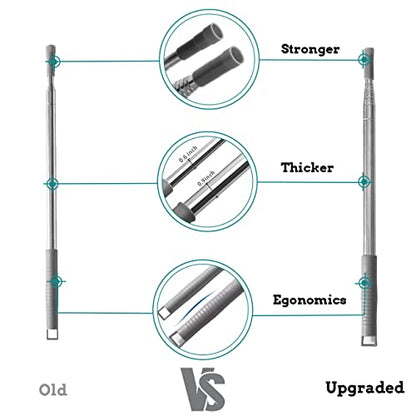 Upgraded Thickened Extension Pole 16'-80', Sturdy Long Telescoping Pole Attachment Microfiber Duster for High Ceiling Cleaning by OOSOFITT