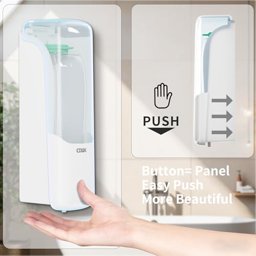 Wall-Mounted Shower Soap Dispenser,Shampoo and Conditioner Dispenser, 300ml, No Drill Refillable Shampoo Dispener for Bathroom,Kitchen,Hotel and Airbnb, White - color: White