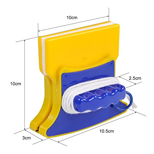 Double Side Magnetic Window Cleaner, Magnet Window Cleaner Tool with 2 Cleaning Cotton for High Rise and Car Glazed Windows
