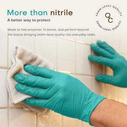 SUP Powder-Free Nitrile Exam Gloves, 100 Count Food Safe Latex-Free Disposable Gloves for Medical Lab Cooking Cleaning, Teal - color: Medium (Reef Teal)