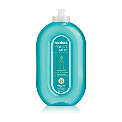 Method Hardwood Floor Cleaner Squirt + Mop Bottle, Spearmint Sage, For Sealed Hardwood and Laminate Floors, 25 Fl Oz (Pack of 1)