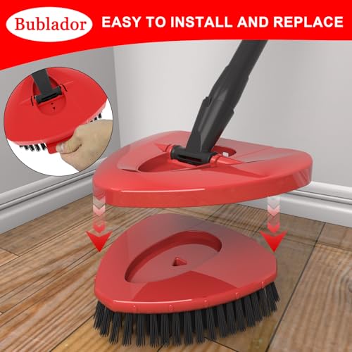 2 Pack Scrubber Mop Replace Head Compatible with O Cedar EasyWring 1 Tank,Spin Replacements Heads,Scrub Brush Attachment for Bathroom,Kitchen and Various of Hard Floors