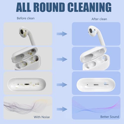Inesore Cleaner Kit for Airpods Pro 3 2 1 Series,Multi-Function Cleaning Pen Tool for Earbuds Headphone iPhone Camera Electronic Devices,with Soft Brush Flocking Sponge -Deep Blue - color: B4-Deep Blue