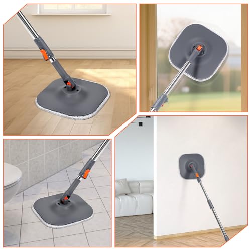 Chabatree Mop and Bucket Set，Spin Mop and Bucket Set with Separate Dirty and Clean Water，6 Replaceable Mop Pads，Deep-Cleaning Mops for Floors, Versatile Mops for Walls - size: Mop Set with 6 Pads