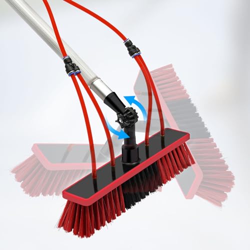 DYRABREST Water Fed Pole Kit Window Cleaning Brush Outdoor Window Glass Solar Panel Cleaning Extendable Telescopic Pole Water Fed Brush Spray Washer (US Stock)