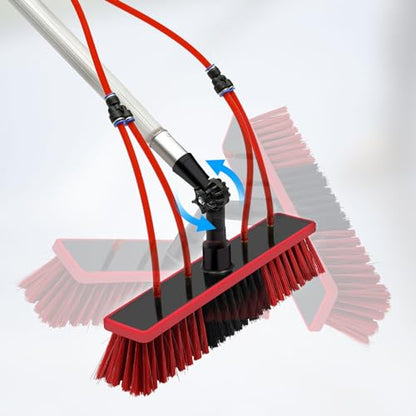 DYRABREST Water Fed Pole Kit Window Cleaning Brush Outdoor Window Glass Solar Panel Cleaning Extendable Telescopic Pole Water Fed Brush Spray Washer (US Stock)