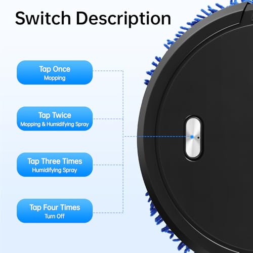 Smart Quiet Mopping Machine Wet & Dry USB Rechargeable | Efficient USB Rechargeable Mop Machine Large Areas with Spray Humidifying Suitable for Home & Office Floors