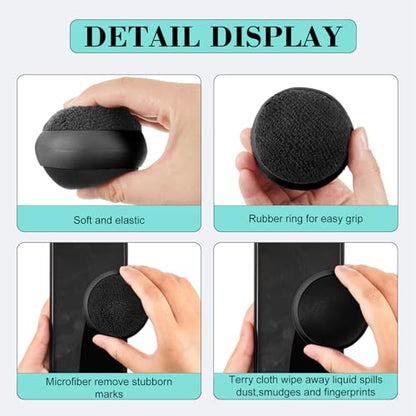 Suclain 4 Pack Touch Screen Cleaner Balls Phone Cleaning Ball Microfiber Touch Car Screen Glass Cleaner for Easter Computer Laptop Phone Monitor - color: Black