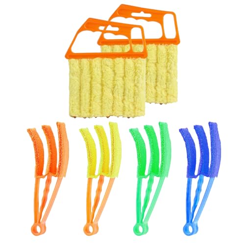 6 Finger Blind Cleaner Duster Tool, LZJPECES Window Blinds Cleaner with 6 Reusable Microfiber Covers for Venetian, Wood, Vinyl Blinds, AC Vents, Window Sills & Tracks