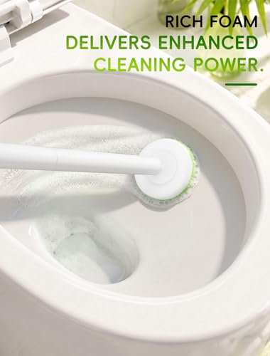 Disposable Toilet Bowl Cleaner Wand System with Green Refill Heads, Wall Mount Toilet Brush and Holder Set for Bathroom Cleaning (2 Toilet Brush + 60 Refills)