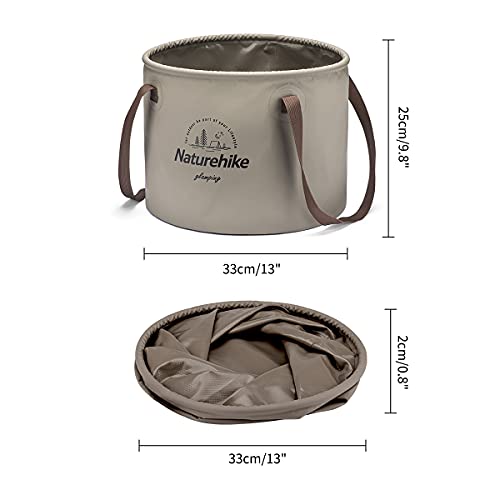 Naturehike Multifunctional Collapsible Water Basin, Folding Tub, Portable Bin, Lightweight Foldable Bucket with Handles for Camping, Dish Washing, Laundry, Fishing, Hiking - color: Coffee