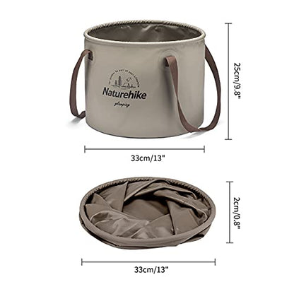 Naturehike Multifunctional Collapsible Water Basin, Folding Tub, Portable Bin, Lightweight Foldable Bucket with Handles for Camping, Dish Washing, Laundry, Fishing, Hiking - color: Coffee