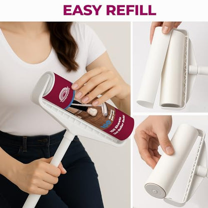 RainbowZone 6 Rolls of 9.5'' Extra Wide Large Lint Roller Refills. Total 600 Extra Sticky Adhesive Peel Sheets (100 Sheet per roll) for Pet Hair Removal & Household Cleaning (6 Refills) - size: 6 refills