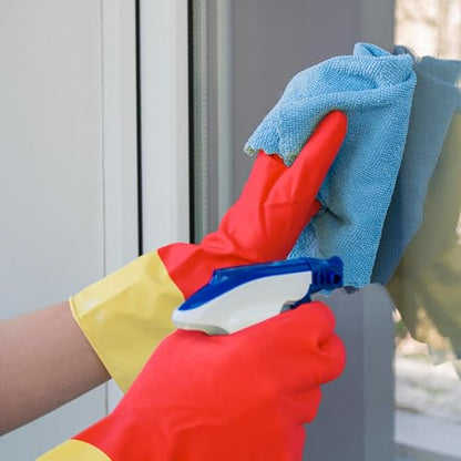 SteadMax Red Cleaning Gloves, Supreme Durability, Natural Rubber Latex Gloves - color: Red