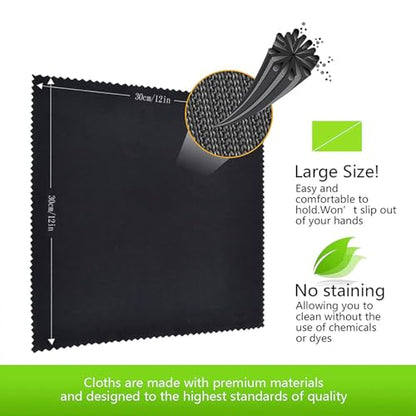 Extra Large Glasses Cleaning Cloths(12"x 12") for Eyeglasses,Sensitive Optics, Electronic Screens, Cell Phones,Lens,Glasses, Camera Lenses| Eyeglass Cleaner Cloths Wipes for All Delicate Surface