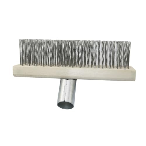 Wire Floor Brush Replacement Head Long Stiff Hair Stainless Steel Wire Brush Heavy Duty Outdoor Broom Head Deck Brush For Kitchen Bathroom Concrete Floor Patio Pavement Moss Tile Scrubbing Brush