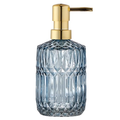 YunNasi Soap Dispenser with Pump, Refillable Liquid Hand Soap Dish Soap Dispensers for Bathroom Counter, Kitchen Sink (Blue) - color: Blue