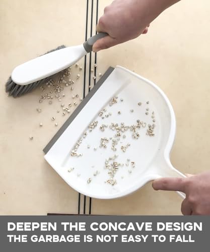 Dust Pan, Dustpan and Brush Set, Small Dust Pan and Brush Set, Hand Broom and Dustpan Set for Home, Handheld Angled Dust Pans and Brooms are Daily Cleaning Tools.Beige Brown - size: 1set