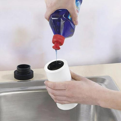 Dish Soap Dispenser for Kitchen, Silicone Squeeze Bottle for Dish Detergent (White) - color: White