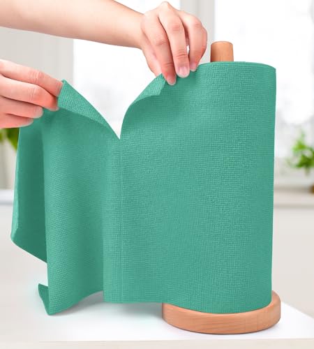 KitchLife Microfiber Cleaning Cloth Roll - Tear-Away Reusable Microfiber Paper Towels, Lint-Free, Washable, 20 Sheets for Kitchen, Car, Dishes, and Sensitive Surfaces (Emerald Green) - color: Emerald Green