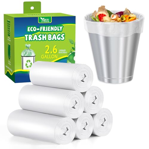 Clear 2.6 Gallon Small Trash Bags - 120 Count Bathroom Trash Bags 10L Mini Garbage Bags for Bathroom Bedroom Office Small Trash Can Liners - color: 2.6Gal-Clear-120pcs