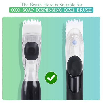 New Brush Refills for OXO New Soap Dispensing Dish Brush - 4 Pack Dish Brush Cleaning Soap Dispensing Head Replacement for Scrubber - color: 4-pack