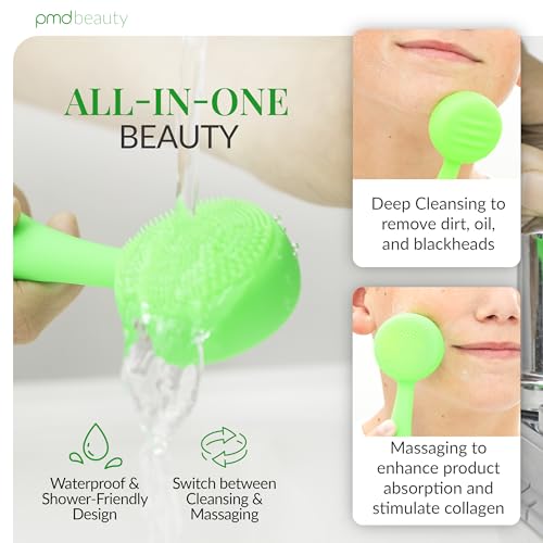 PMD Clean - Smart Facial Cleansing Device with Silicone Brush & Anti-Aging Massager - color: Lime