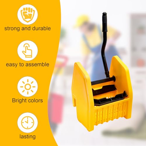 Sasylvia Yellow Mop Wringer Replacement Down Press Mop Bucket Wringer Industrial Cleaning Accessories for Commercial Floor Mopping Buckets Restaurant Supplies, 26quart or 33 Quart(Down Press)
