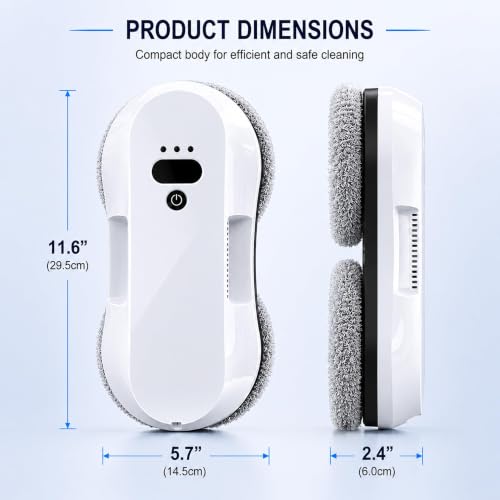 RINLAIN Window Cleaning Robot, 2026 Upgraded Robot Window Cleaner with 2700-3300Pa Variable Suction, Dual-Side Spray & Edge Detection for Glass Mirrors