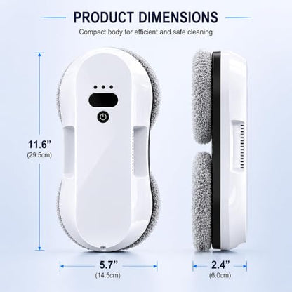 RINLAIN Window Cleaning Robot, 2026 Upgraded Robot Window Cleaner with 2700-3300Pa Variable Suction, Dual-Side Spray & Edge Detection for Glass Mirrors