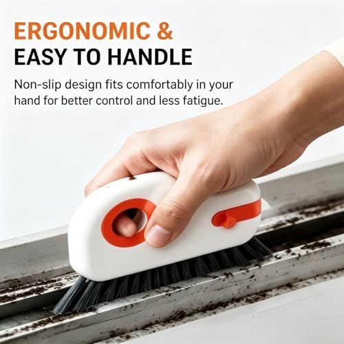 2 in 1 Window Track Cleaning Brush 2PCS,2026 New Window Groove Cleaning Brush, Sliding Door Track Cleaning Brush with Hidden Scraper, Gap Scrub Brush for Sliding Door, Window Sill (Mix) - color: Mix