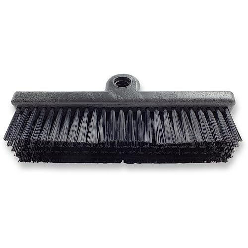 SPARTA 40423EC03 Plastic Floor Scrub Brush, Wall Brush, Equipment Brush With Nonabsorbent Bristles For Industrial Kitchens, Hospitals, Commercial Cleaning, 10 Inches, Black, (Pack of 2) - color: Black