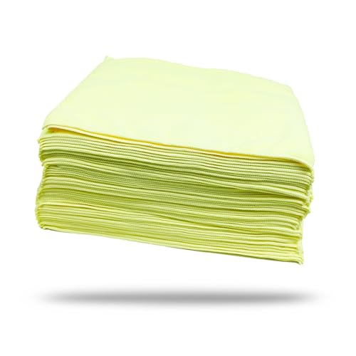 Maxshine Universal 50-Pack 16”x16” 380GSM Microfiber Cleaning Towels – Lint-Free & Ultra-Absorbent Car Detailing Towels – Scratch-Safe Multipurpose Cleaning Cloths for Garage & Home (50-Pack Yellow) - color: 50-pack Yellow