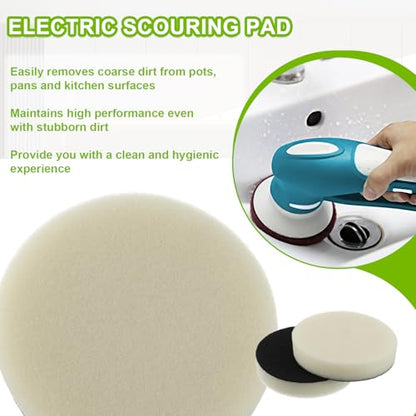 16pcs Foam Pads Power Scrubber Pads Set Electric Scrubber Replacement Scouring Pads fit for Dremel Versa Scouring Pads,White - size: White