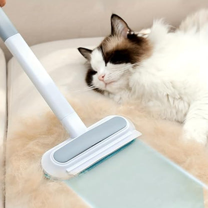 No Kneeling Pet Hair Remover – 4-in-1 Reusable Tool for Dog & Cat Hair, Standard Handle (17.7") for Furniture & Car Seats – Back-Saver, 1-Pack - size: Standard Handle
