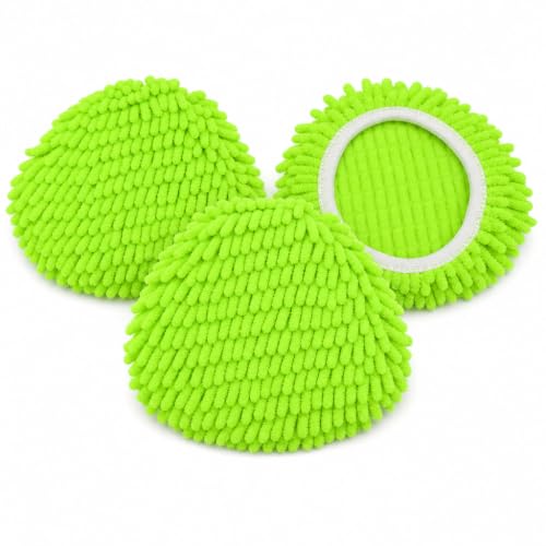 3 Pack Chenille Microfiber Mop Head Covers Compatible with O-Cedar Triangle Mops, Reusable Washable Mop Pad Refills, Replacement for Hardwood, Tile, Laminate & Vinyl Floors