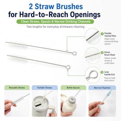 4 Pack Water Bottle Cleaning Kit Water Bottle Cleaner Brush for Owala FreeSip 24oz/32oz/40oz, Straw Brush for Stanley, Sport Bottles, Water Bottles, Cups