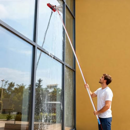 13.12 FT Solar Panel Cleaning Kit, Window Cleaning System, 20M Hose & BrushHead, Washing Equipment Window Cleaner Tool Water Fed Pole Kit for Roof Caravan Solar Panel - size: 4m/13.12ft