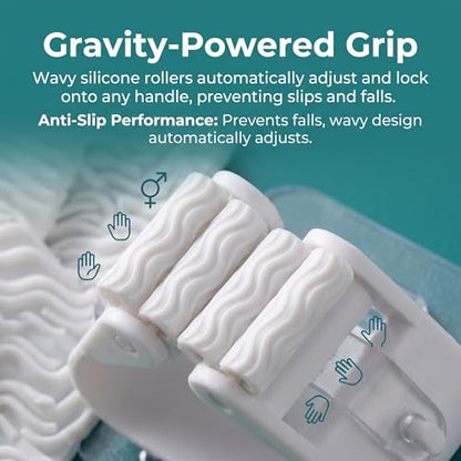 5pcs Strong Adhesive Wall Mount No-Drill Mop & Broom Holder-White - color: White