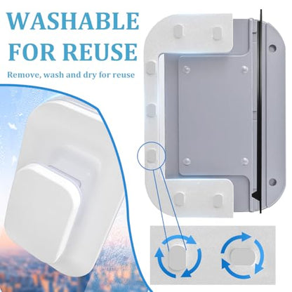 Magnetic Car Windshield Cleaner Tool with Rope, Double-Sided Window Cleaning Tool for Glass Thickness 3-10mm, Magnet Auto Glass Wiper Cleaner for High Rise Car Glazed, Universal Fit