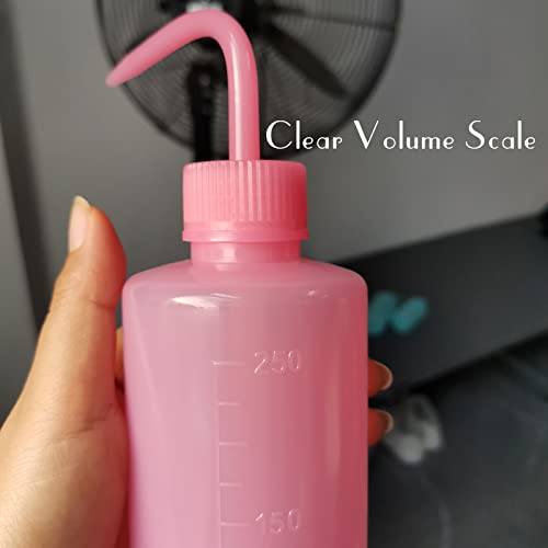 Valchoose Upgraded 2 Pack Plastic Wash Bottles(Pink) 250ml 8.5oz, Tattoo Wash Bottle LDPE No Leaking, Safety, Reusable, Awesome for Watering Plants and Washing Lab Ware - color: Pink, size: 2x250ml