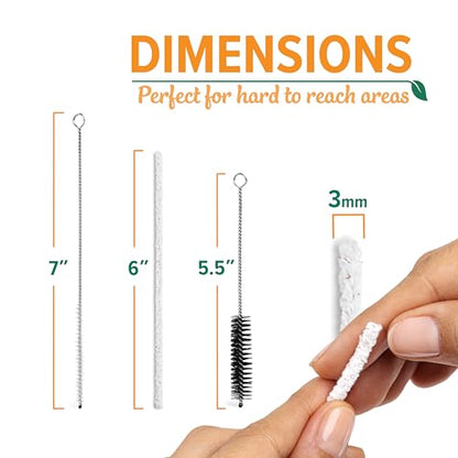 Pipe Cleaners Tool Set | 132 Hard Bristle Pipe Cleaners Bulk, 2 Nylon Bristle Brush, Tamper Tool | Nylon Bristles for Extra Scrub | Absorbent Cotton | Pipe Cleaners for Cleaning | Chenille Stems - size: Hard Bristle Pipe Cleaners Tool Set
